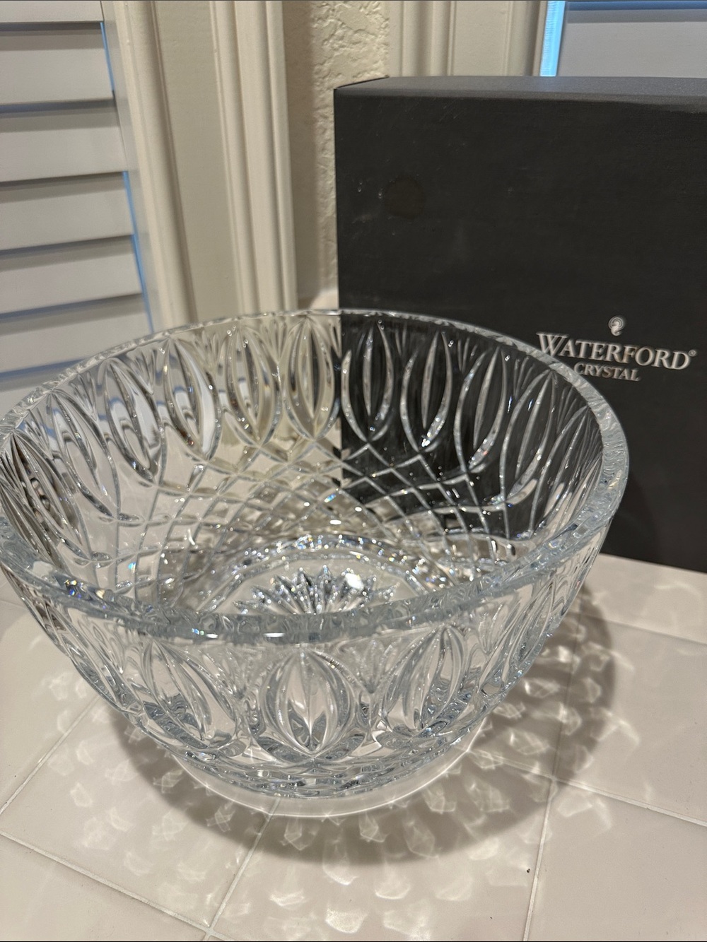 Waterford Clear Cut Crystal Large Serving Bowl - 5 1/2” x 10”